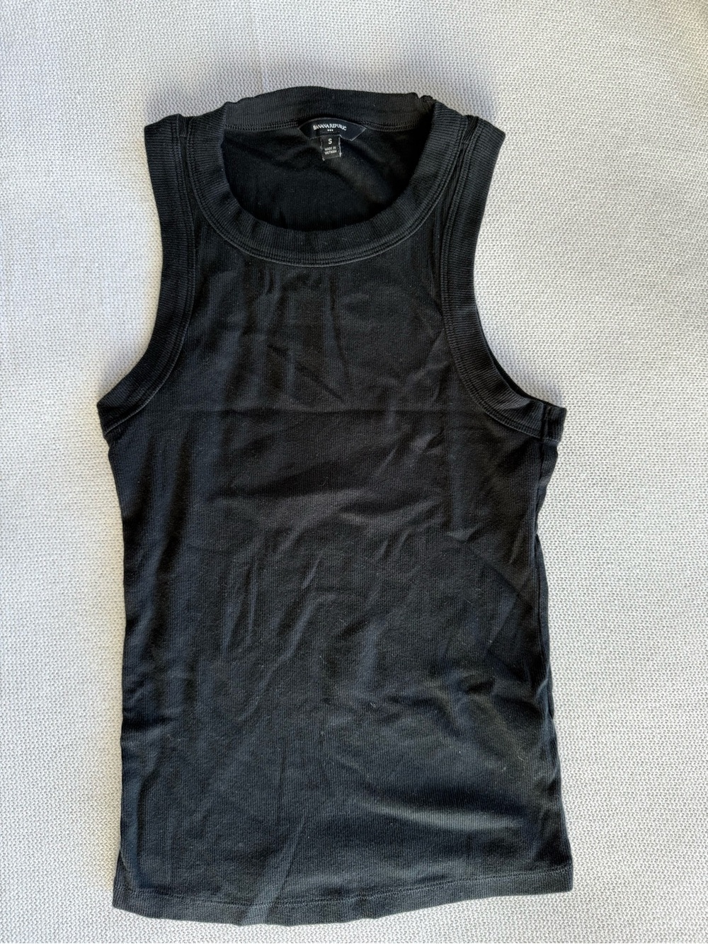 Banana Republic Black Ribbed Tank - Sleeveless Crewneck
